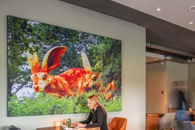 restaurant akoestisch wandpaneel met print